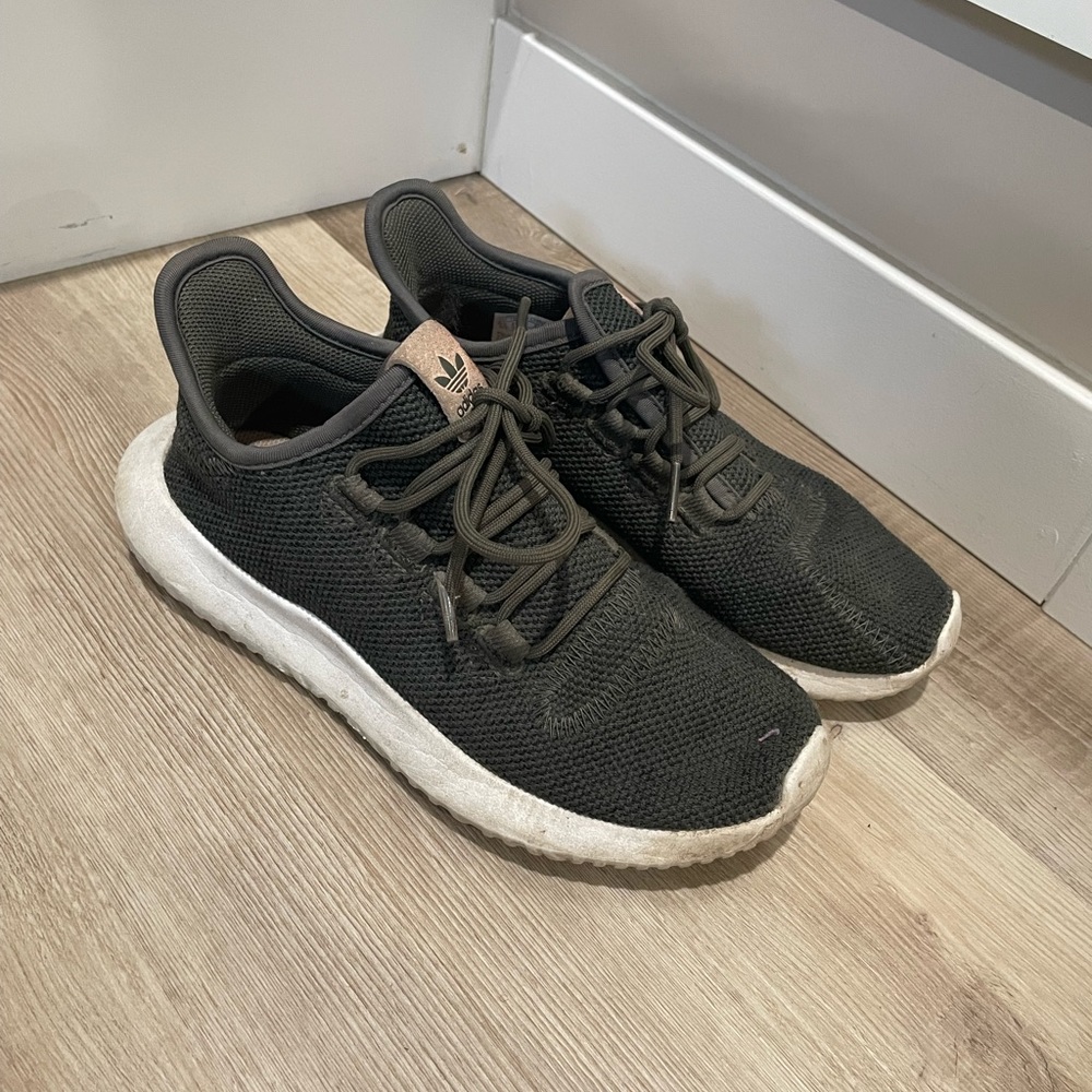 Women’s Olive Green Adidas Tubular Shoes in size: 6.5